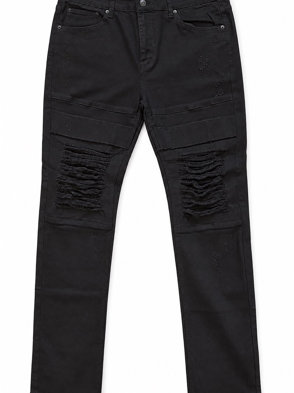 Fashion Nova Men's Black Skinny Ripped Jeans